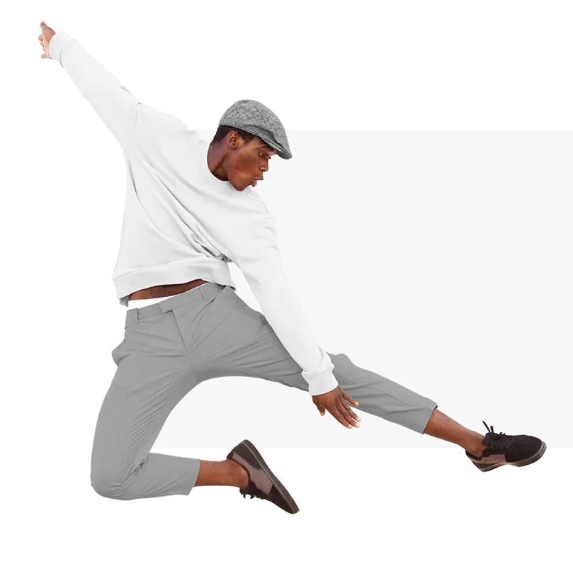 Một bức ảnh của một người đàn ông đang nhảy