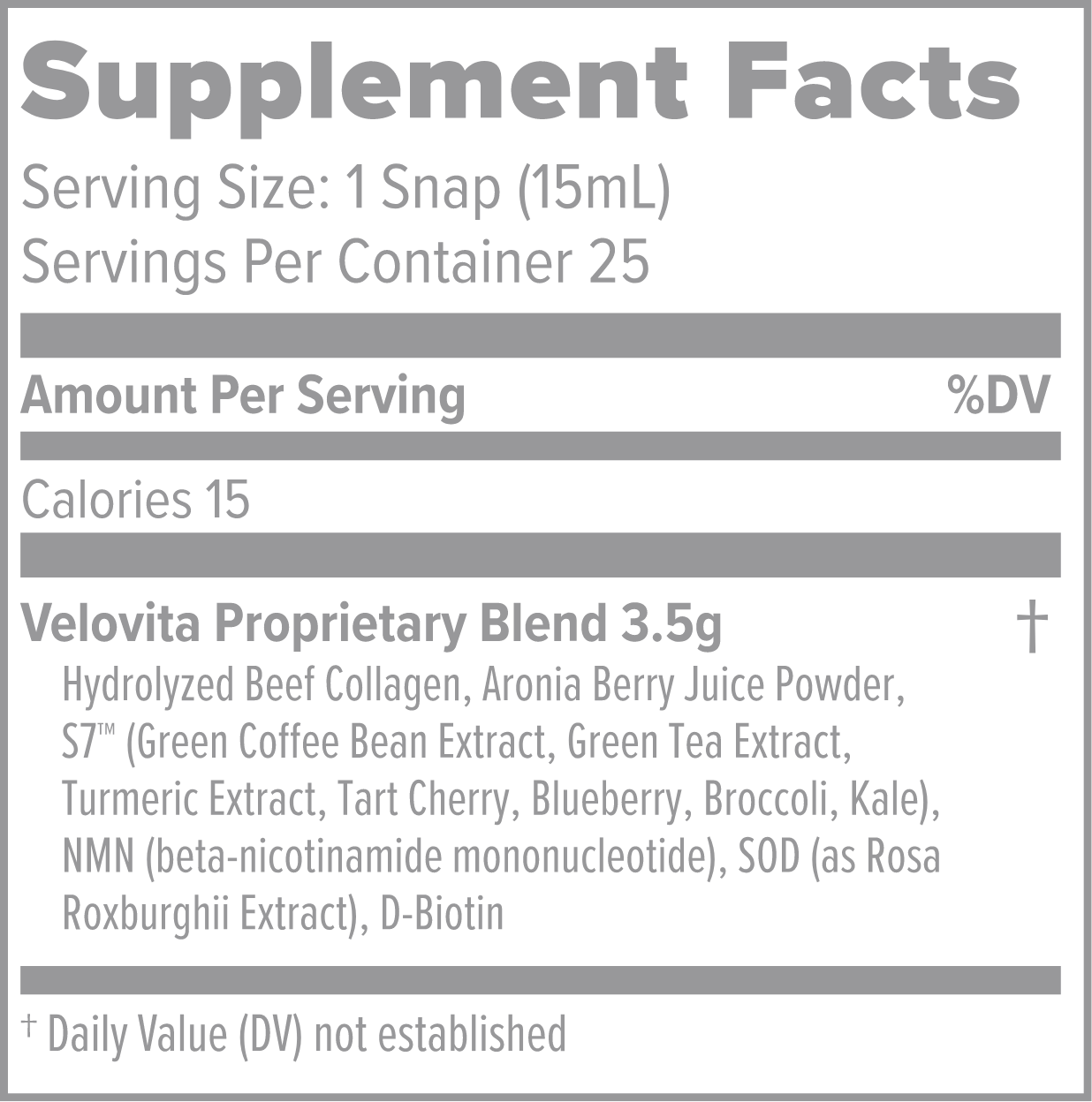 Product Supplement facts table